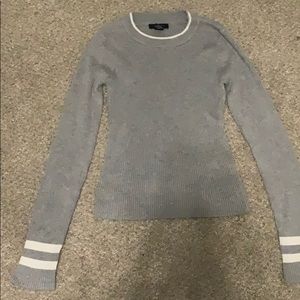 Gray and white sweater